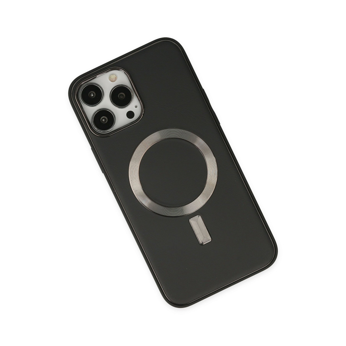 Newface Apple iPhone 14 Pro Max Kılıf Coco Deri Magneticsafe Silikon - Siyah — görsel 9