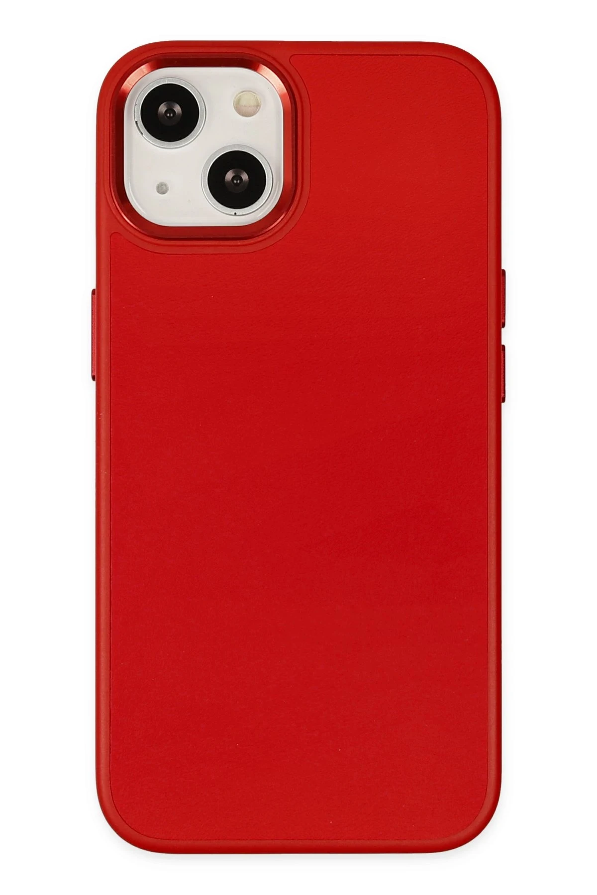 Newface iPhone 14 Plus Kılıf Asya Deri Silikon - Kırmızı