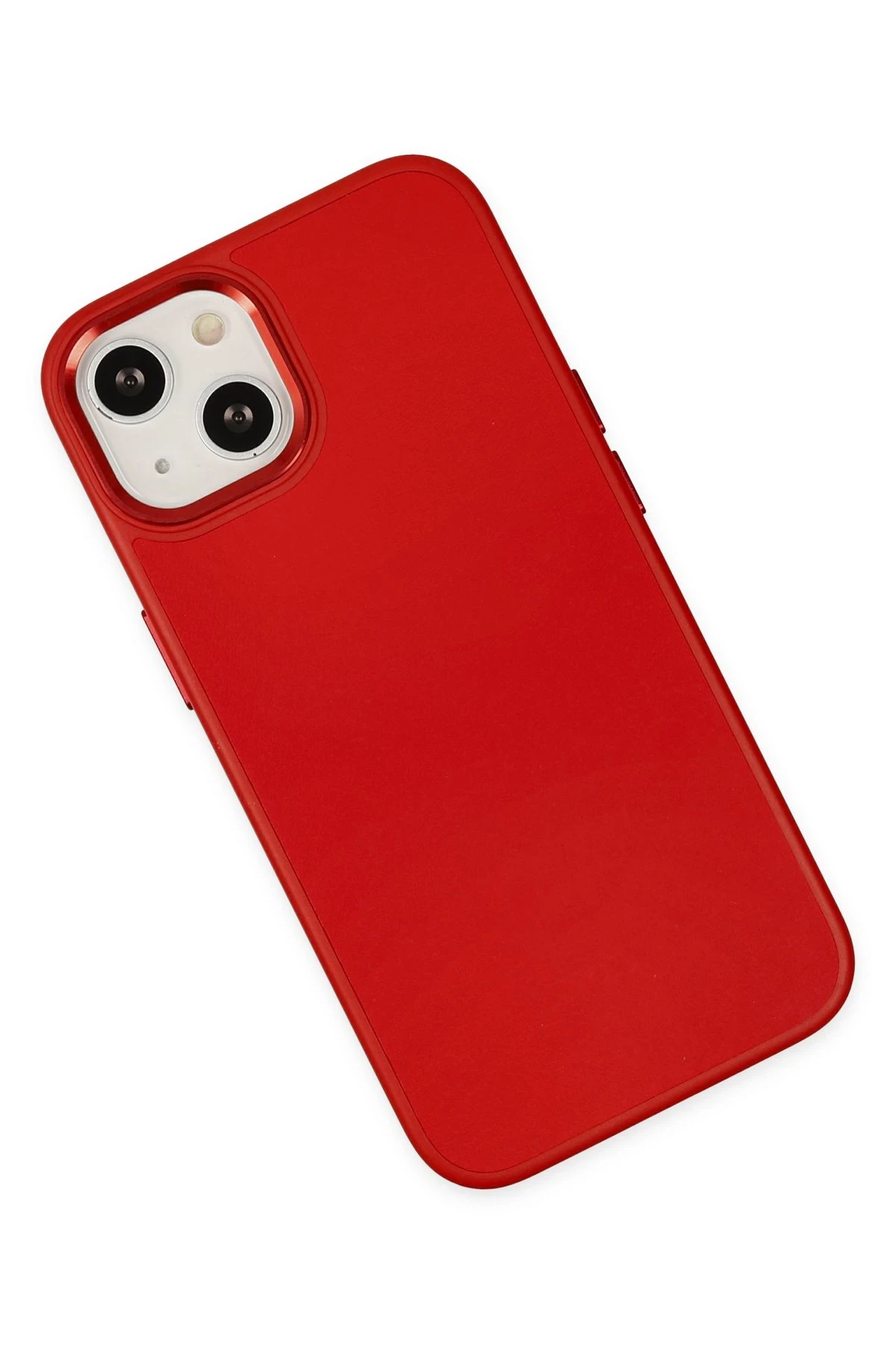 Newface iPhone 14 Plus Kılıf Asya Deri Silikon - Kırmızı