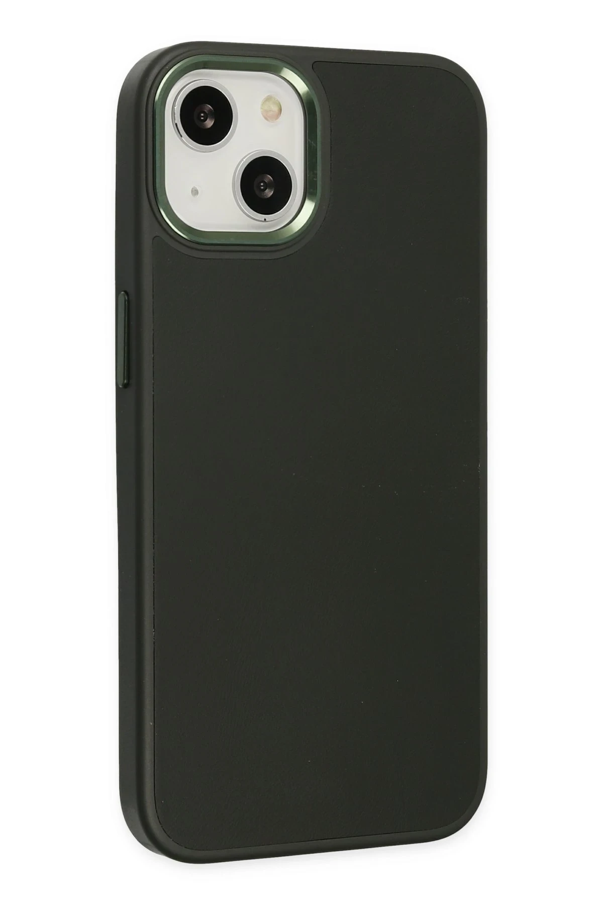 Newface iPhone 14 Plus Kılıf Asya Deri Silikon - Koyu Yeşil