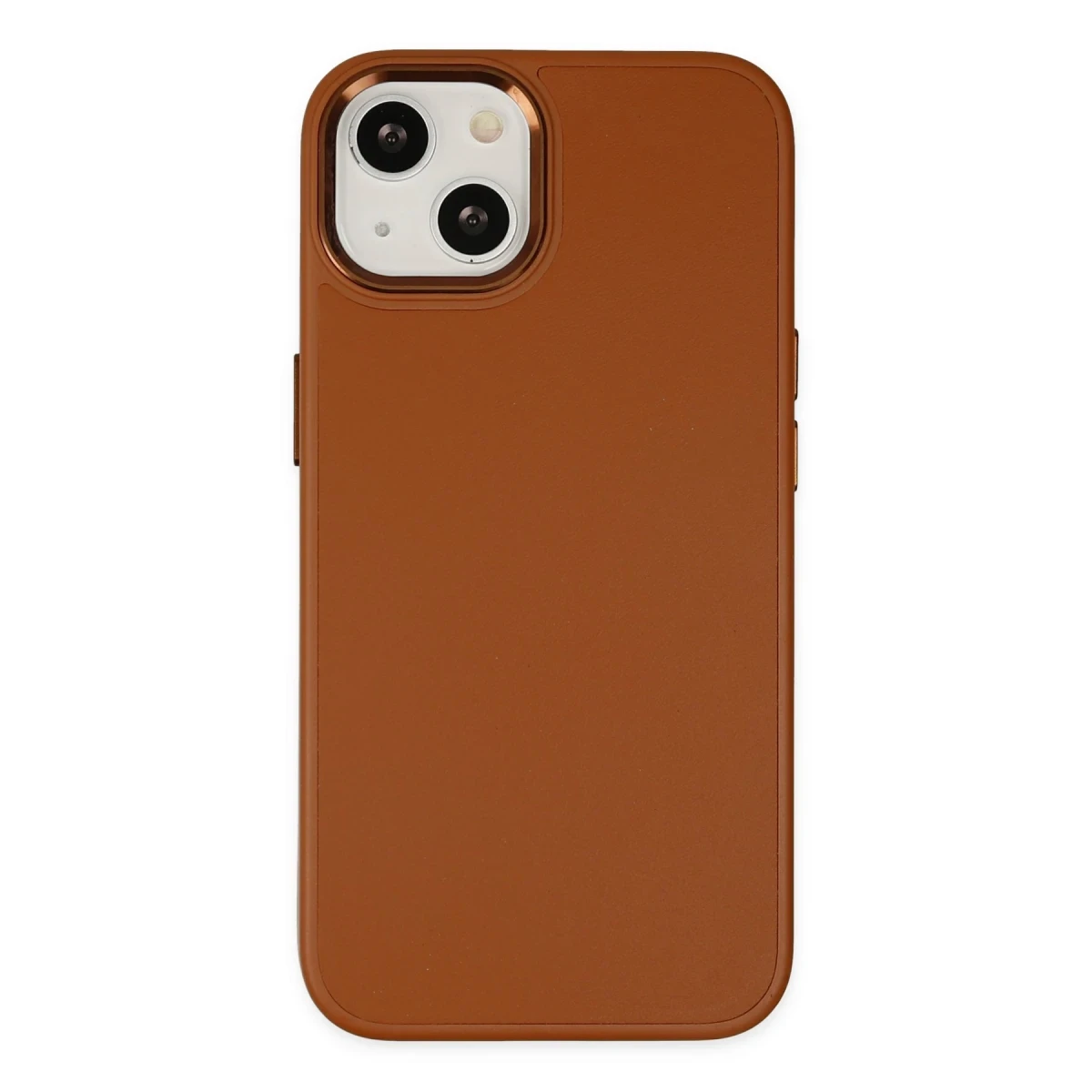 Newface Apple iPhone 14 Plus Kılıf Asya Deri Silikon - Kahverengi