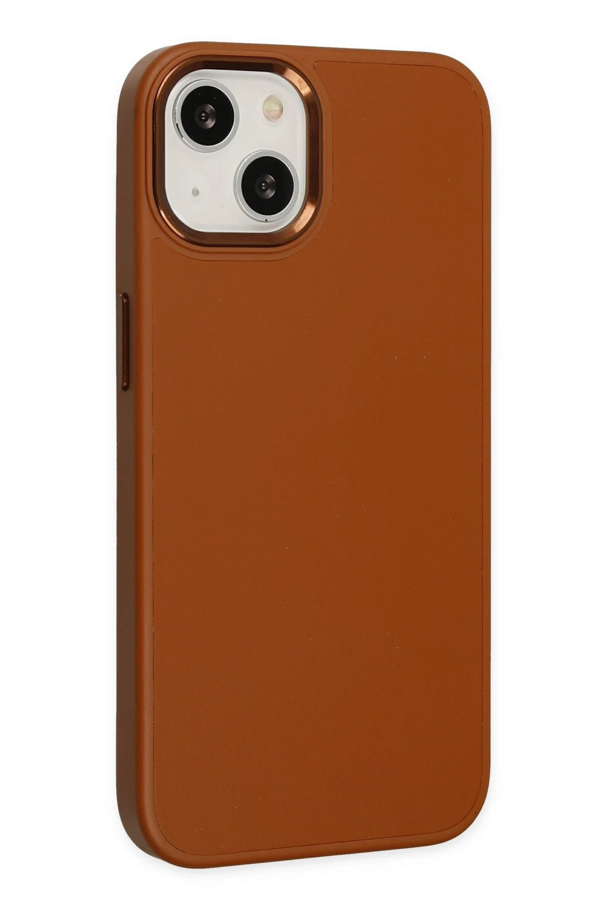 Newface iPhone 14 Plus Kılıf Asya Deri Silikon - Kahverengi