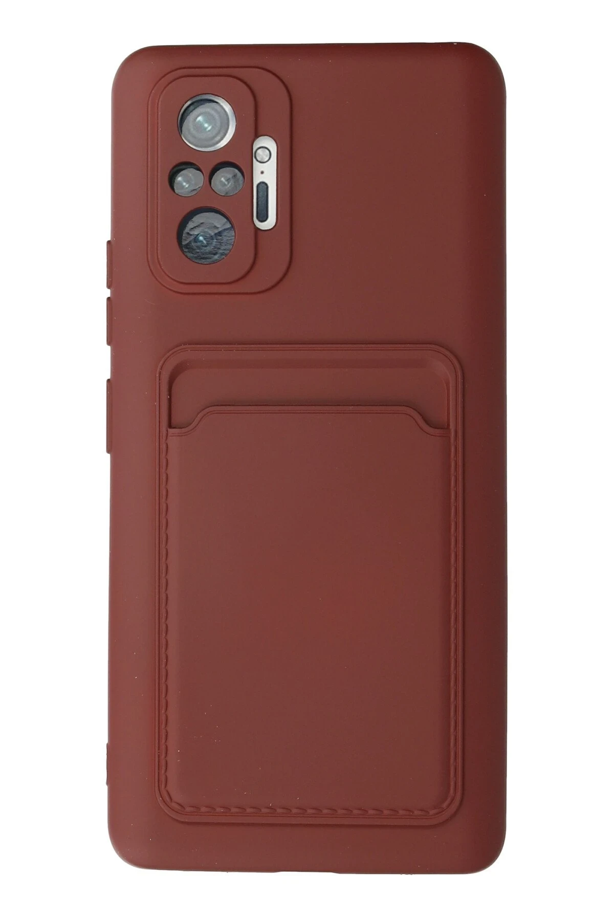 Newface Xiaomi Redmi Note 10 Pro Kılıf Kelvin Kartvizitli Silikon - Bordo