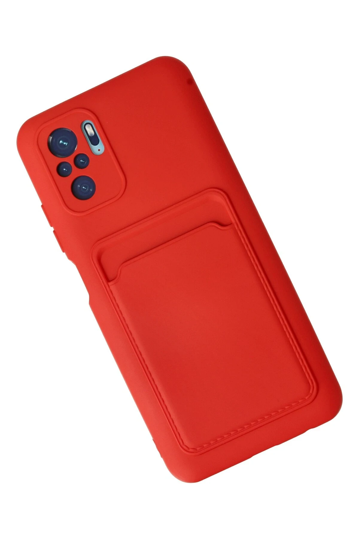 Newface Xiaomi Redmi Note 10S Kılıf Kelvin Kartvizitli Silikon - Kırmızı
