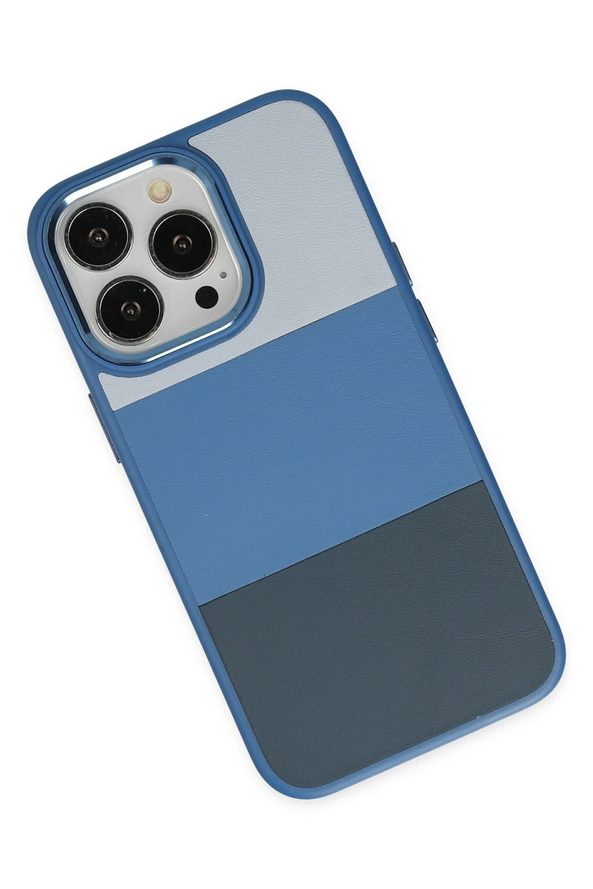 Newface iPhone 14 Pro Max Kılıf King Kapak - Açık Mavi-Lacivert