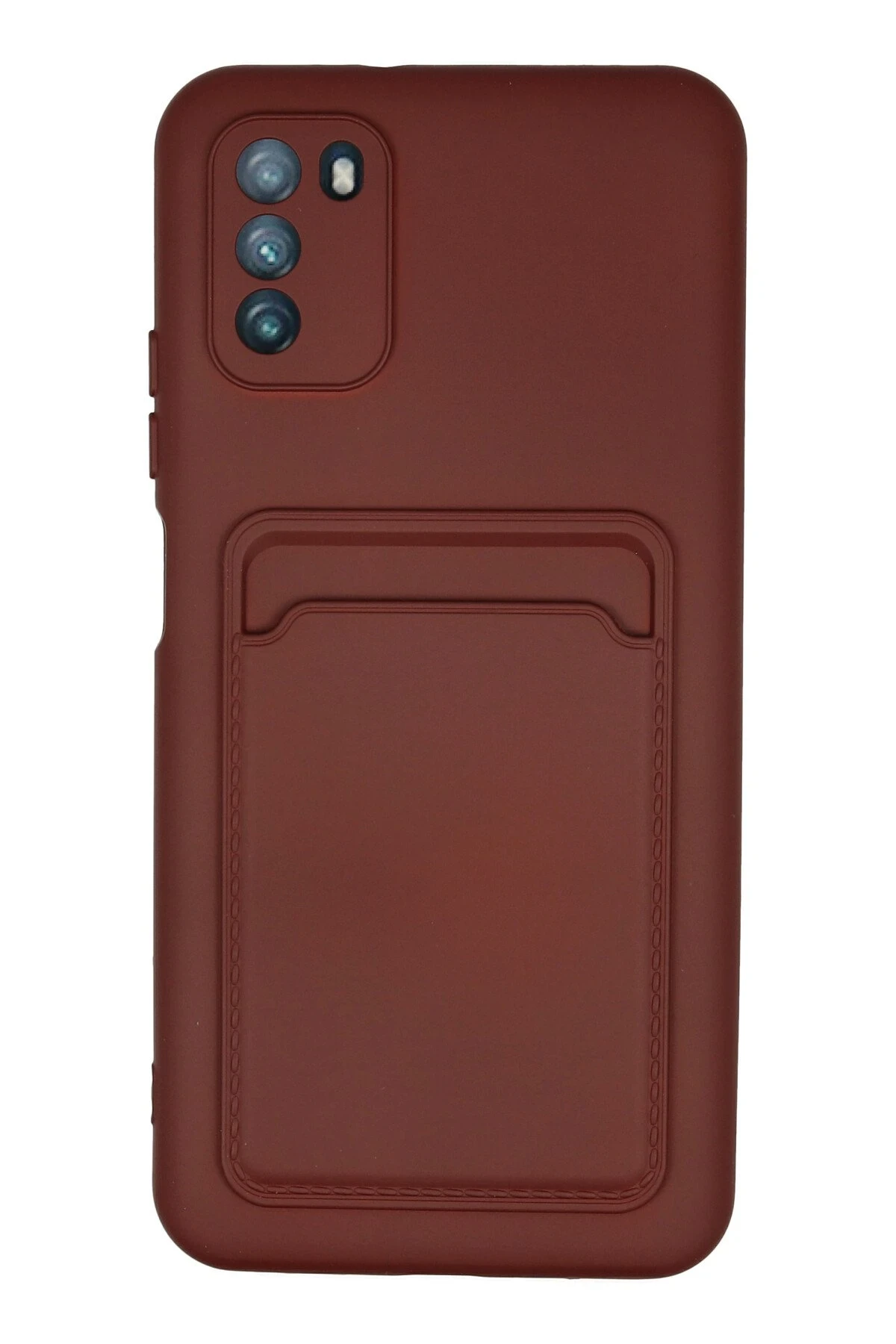 Newface Xiaomi Pocophone M3 Kılıf Kelvin Kartvizitli Silikon - Bordo