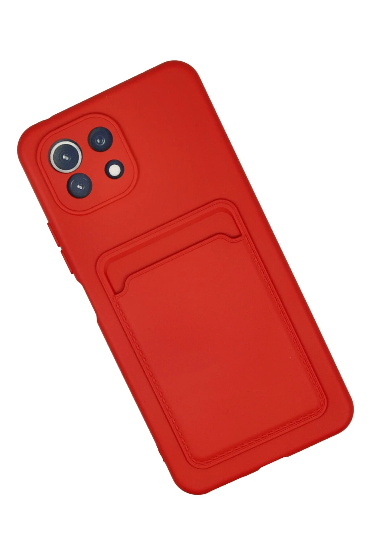 Newface Xiaomi Mi 11 Kılıf Kelvin Kartvizitli Silikon - Kırmızı