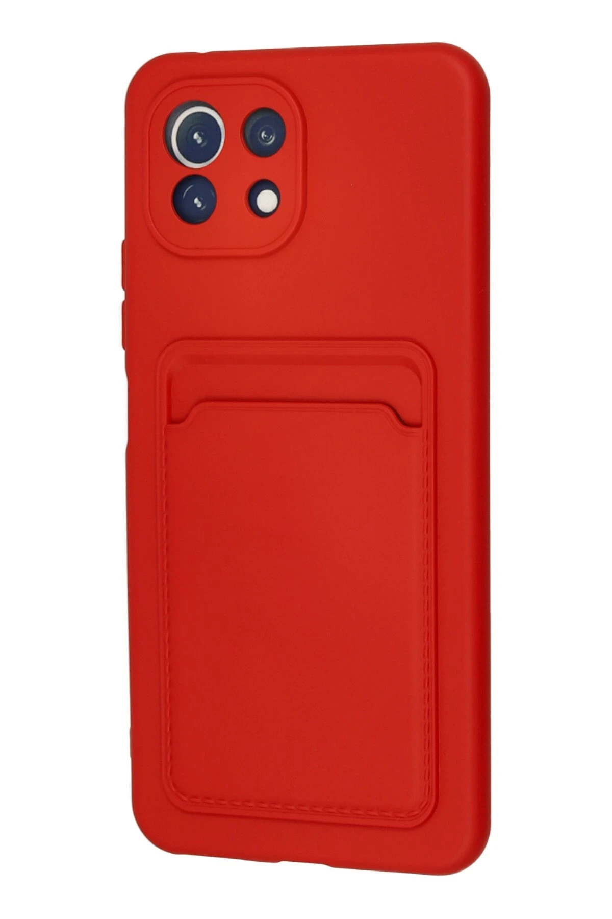 Newface Xiaomi Mi 11 Kılıf Kelvin Kartvizitli Silikon - Kırmızı