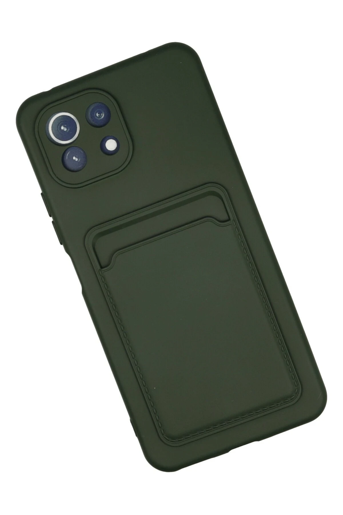 Newface Xiaomi Mi 11 Kılıf Kelvin Kartvizitli Silikon - Koyu Yeşil