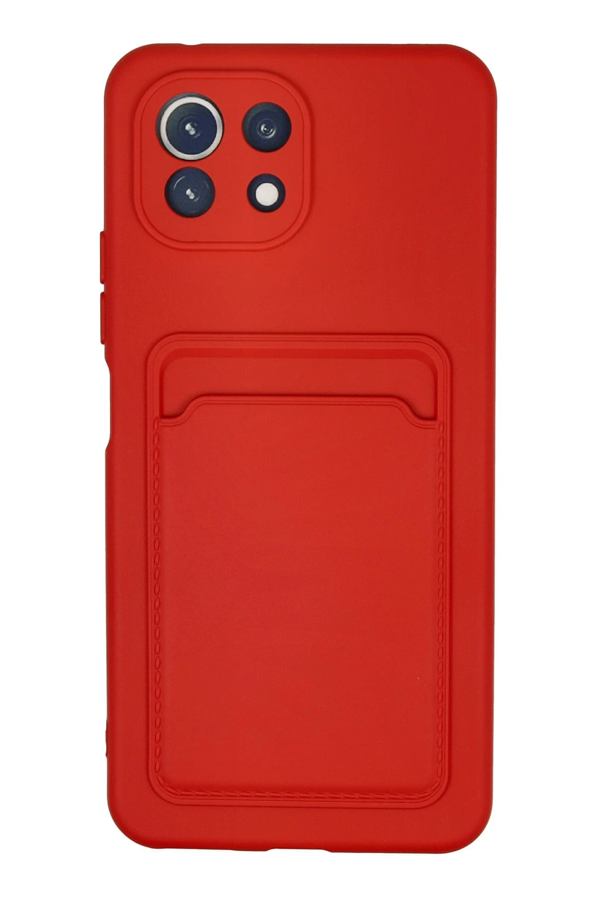 Newface Xiaomi Mİ 11 Lite Kılıf Kelvin Kartvizitli Silikon - Kırmızı