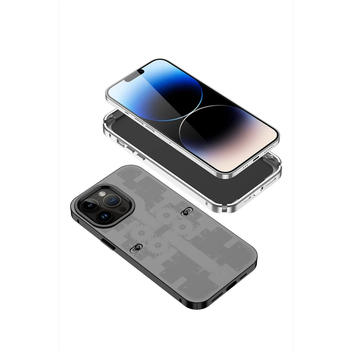 Newface Apple iPhone 13 Pro Kılıf Mekanik Bumper Kapak - Siyah — görsel 10