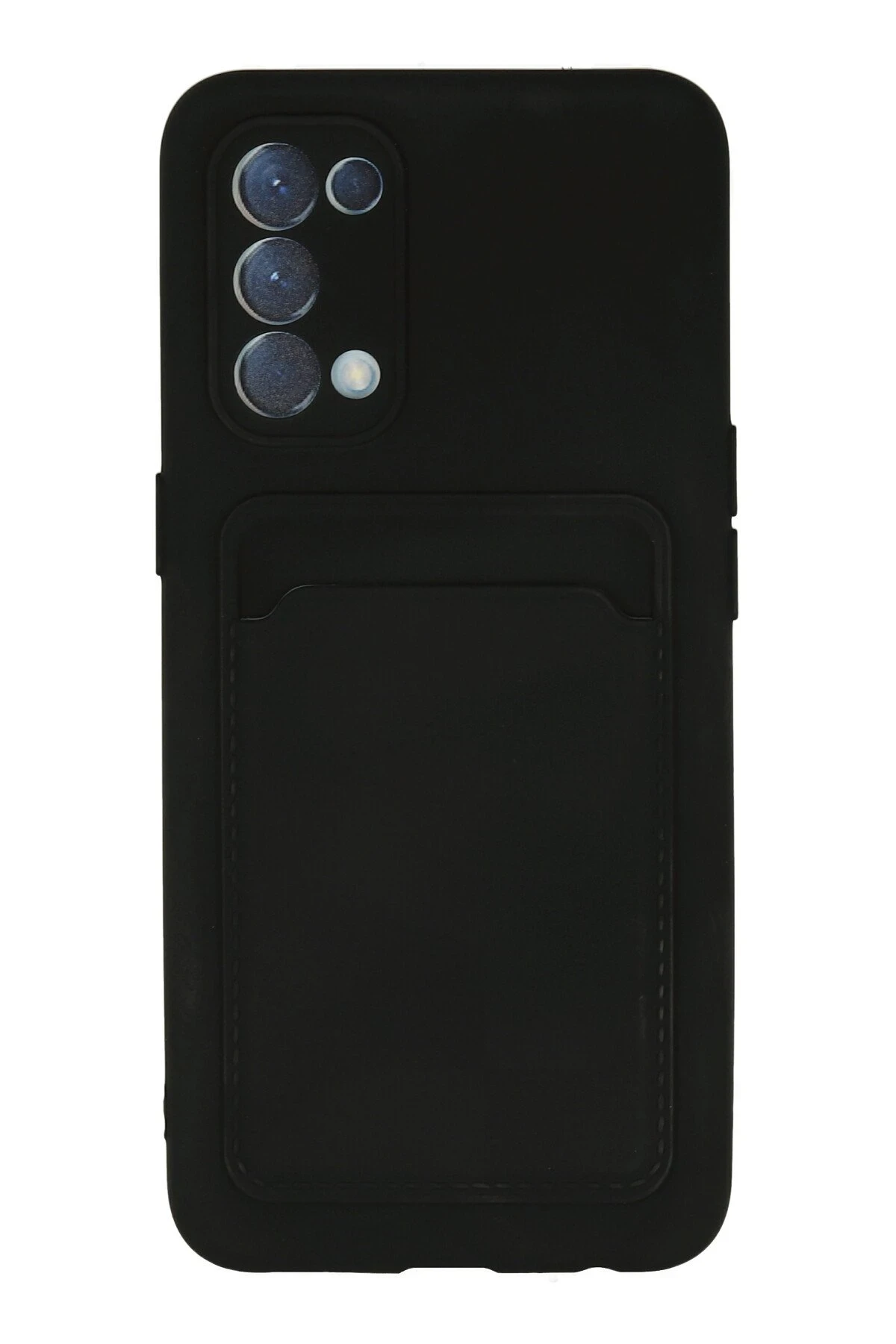 Newface Oppo Reno 5 Kılıf Kelvin Kartvizitli Silikon - Siyah