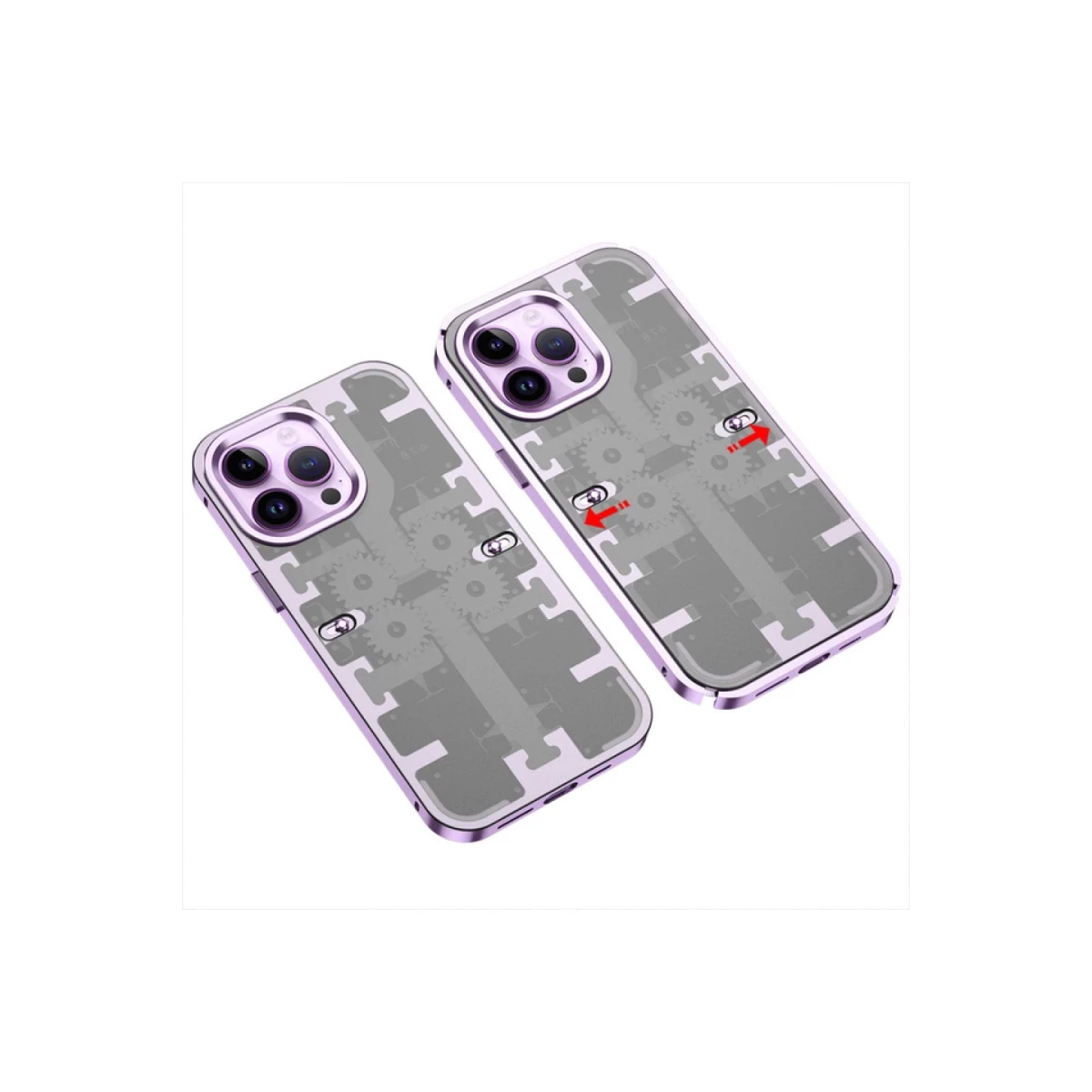 Newface Apple iPhone 13 Pro Max Kılıf Mekanik Bumper Kapak - Derin Mor