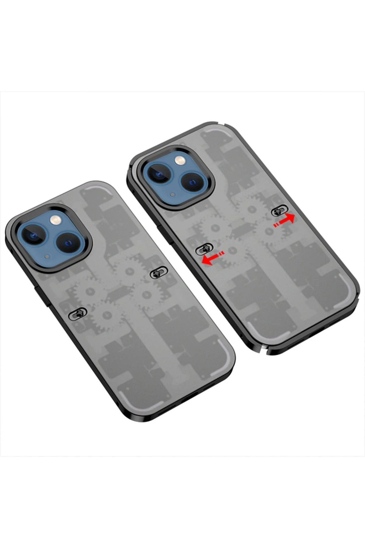 Newface Apple iPhone 14 Kılıf Mekanik Bumper Kapak - Siyah