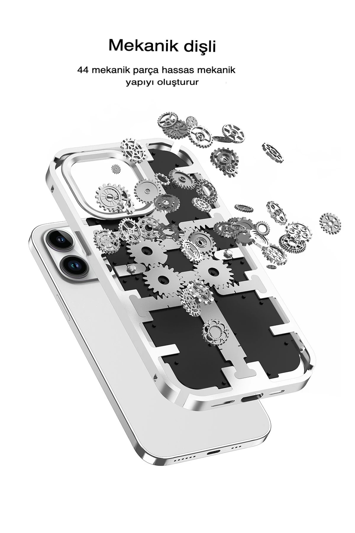 Newface Apple iPhone 14 Kılıf Mekanik Bumper Kapak - Siyah — görsel 3