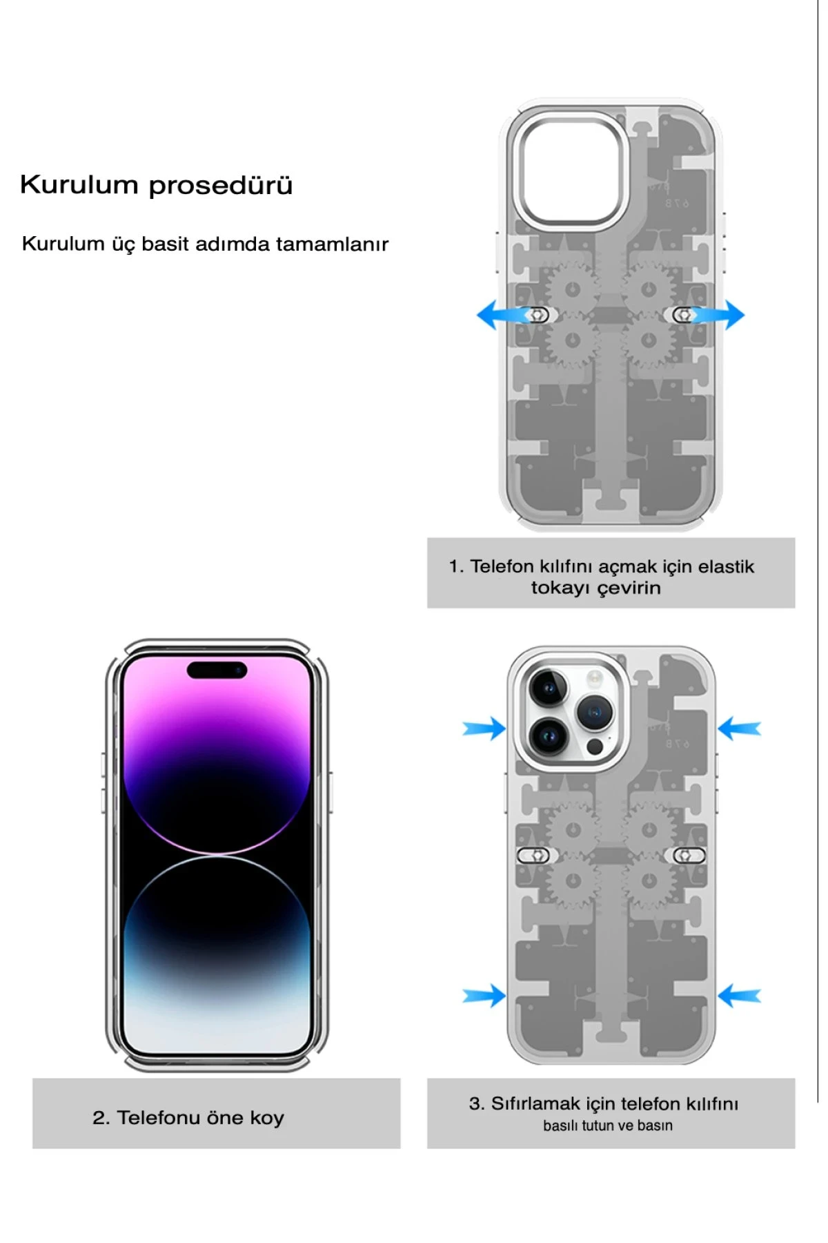 Newface Apple iPhone 14 Kılıf Mekanik Bumper Kapak - Siyah — görsel 4