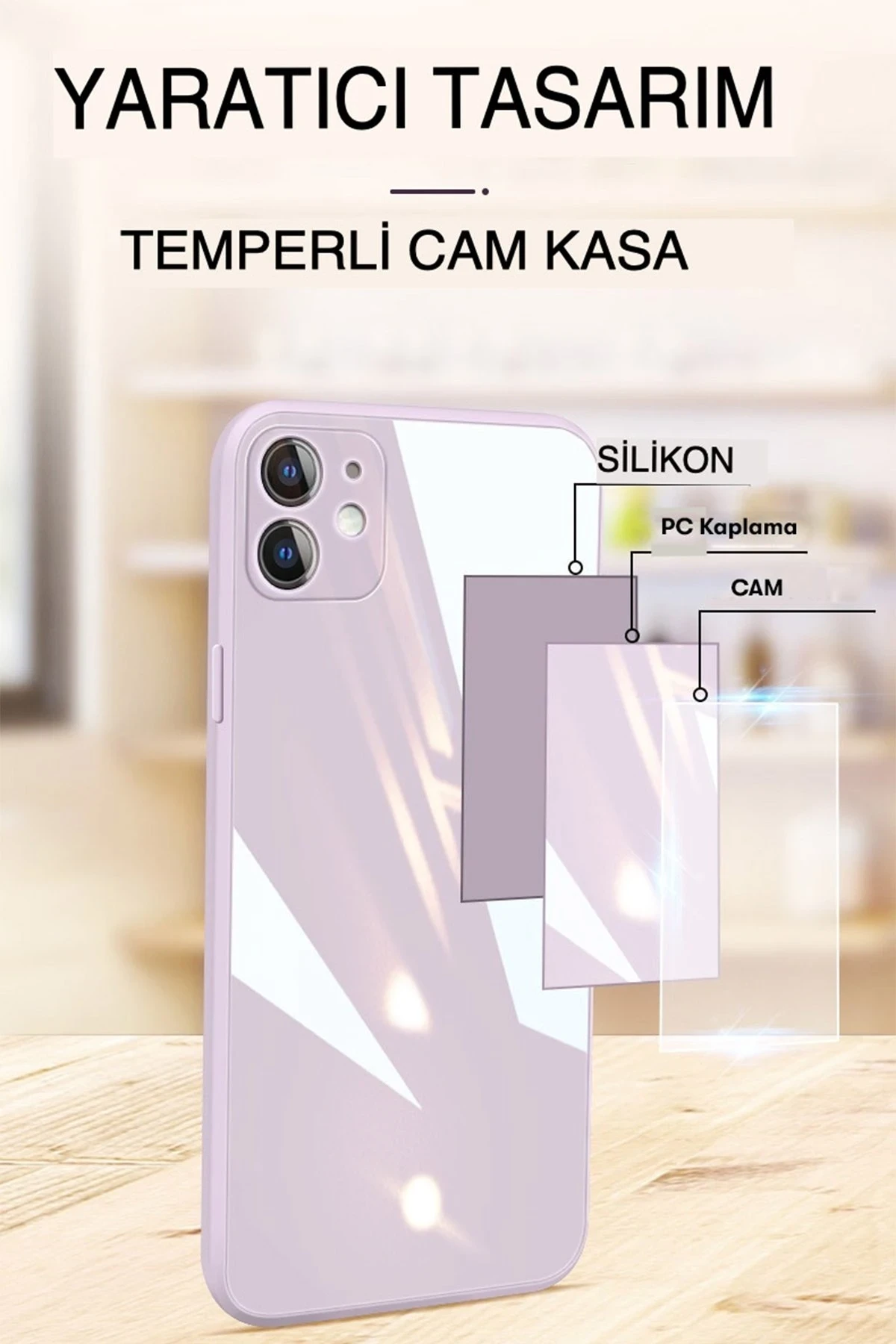 Newface Apple iPhone 14 Pro Max Kılıf Glass Kapak - Siyah — görsel 4