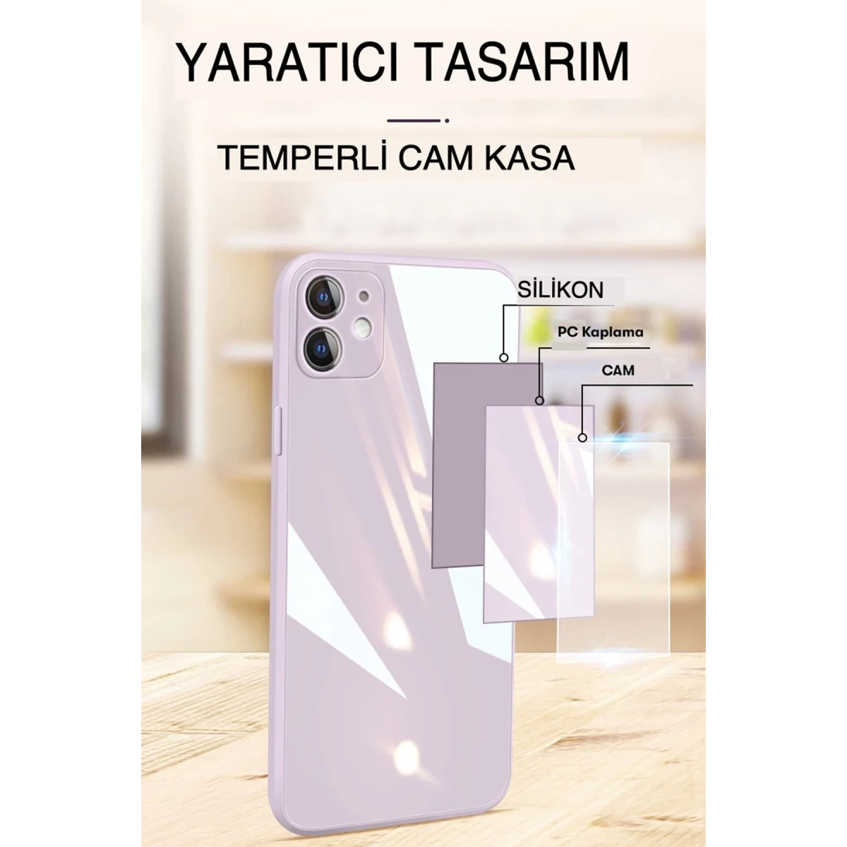 Newface Apple iPhone 14 Pro Max Kılıf Glass Kapak - Siyah — görsel 9