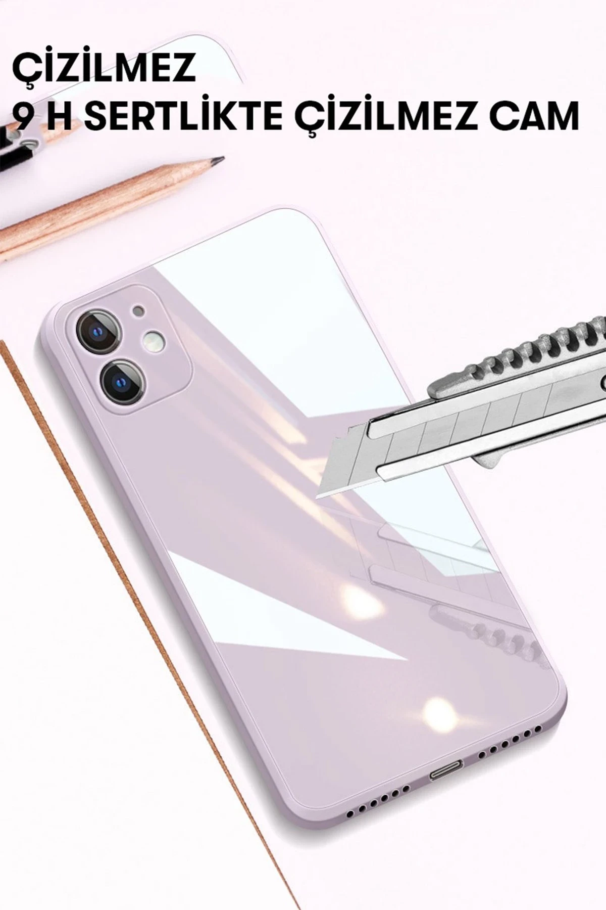 Newface Apple iPhone 14 Pro Max Kılıf Glass Kapak - Siyah — görsel 5