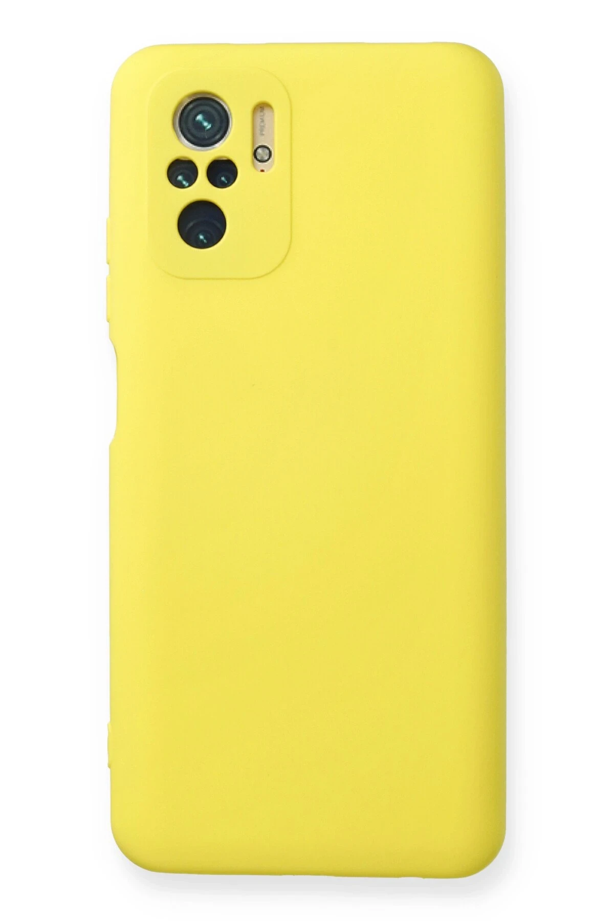 Newface Xiaomi Redmi Note 10 Kılıf Nano içi Kadife Silikon - Sarı