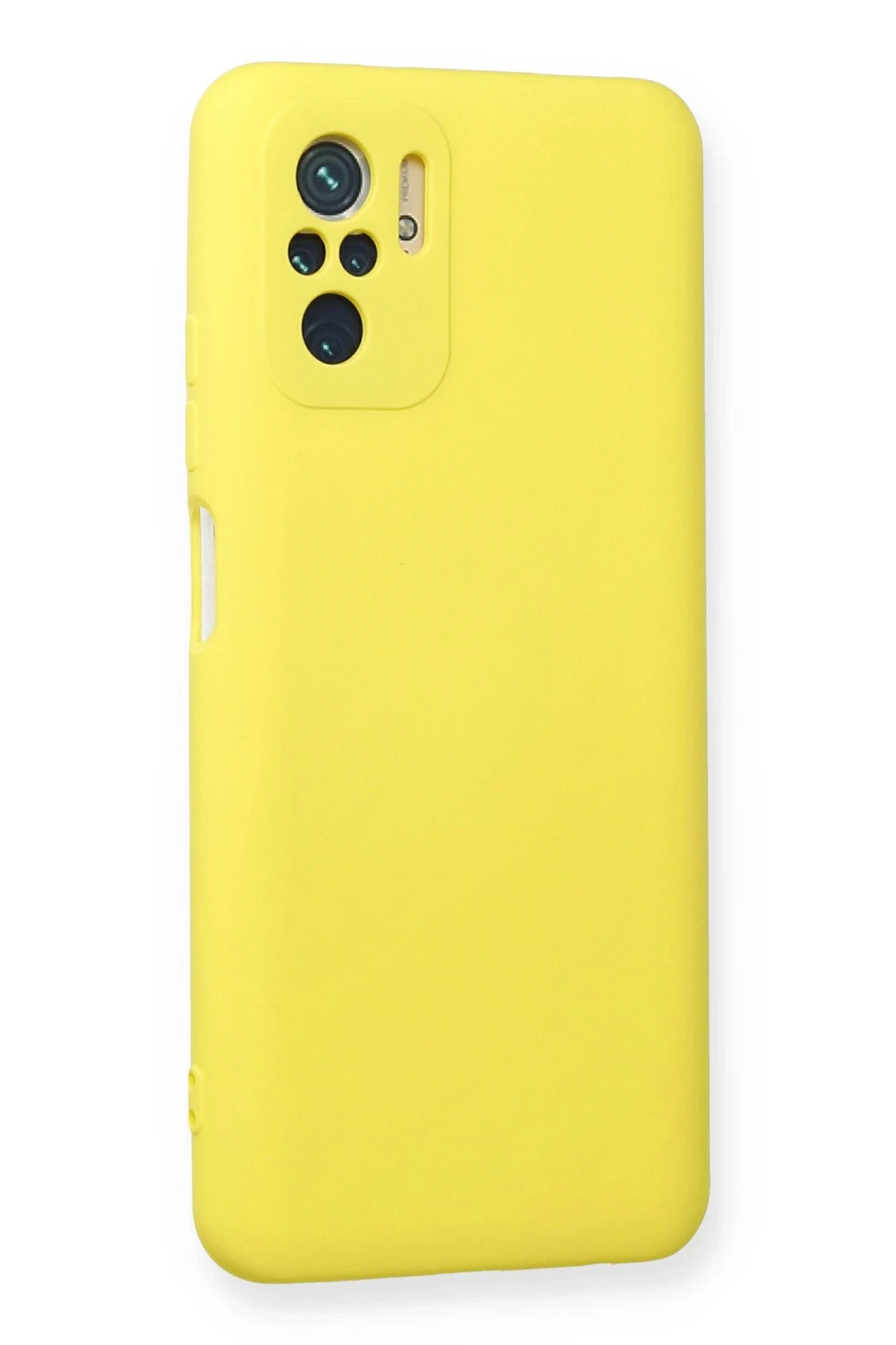 Newface Xiaomi Redmi Note 10 Kılıf Nano içi Kadife Silikon - Sarı