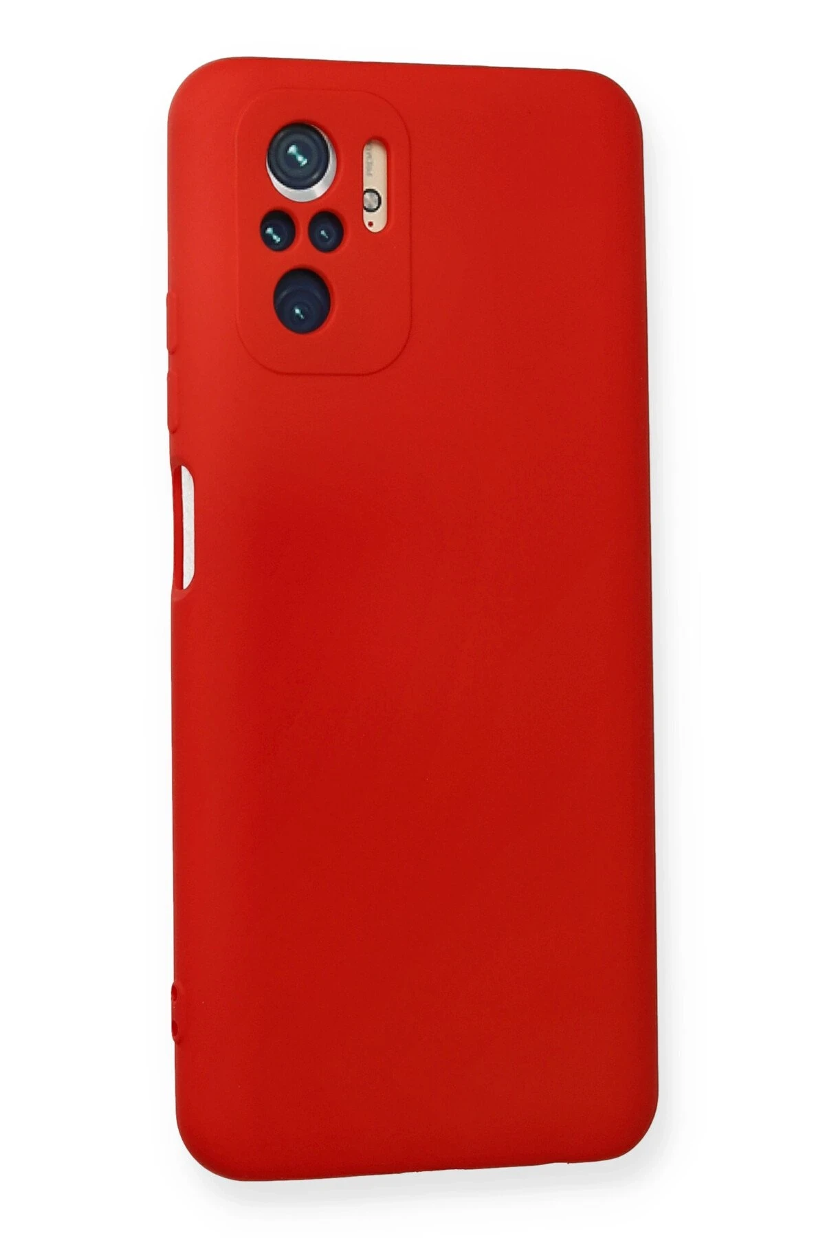 Newface Xiaomi Redmi Note 10 Kılıf Nano içi Kadife Silikon - Kırmızı