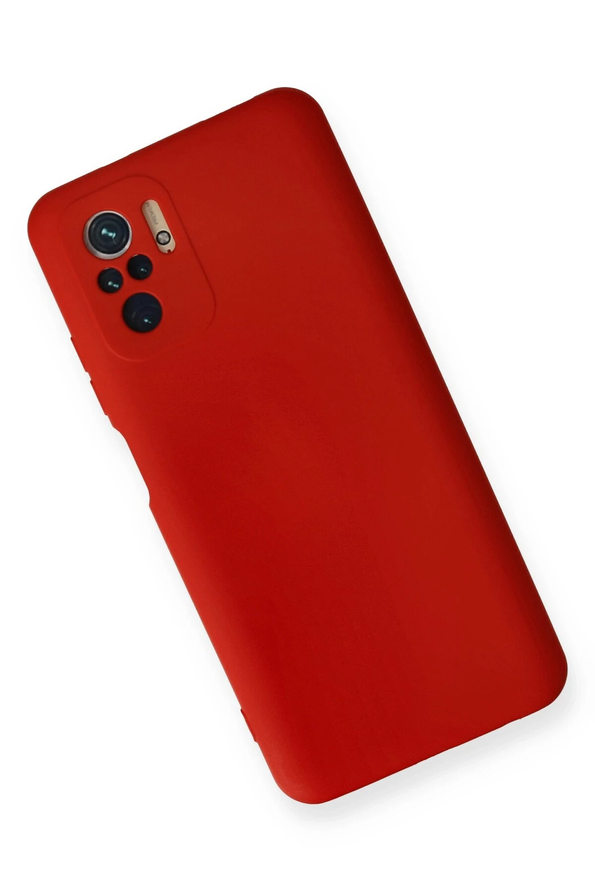 Newface Xiaomi Redmi Note 10 Kılıf Nano içi Kadife Silikon - Kırmızı