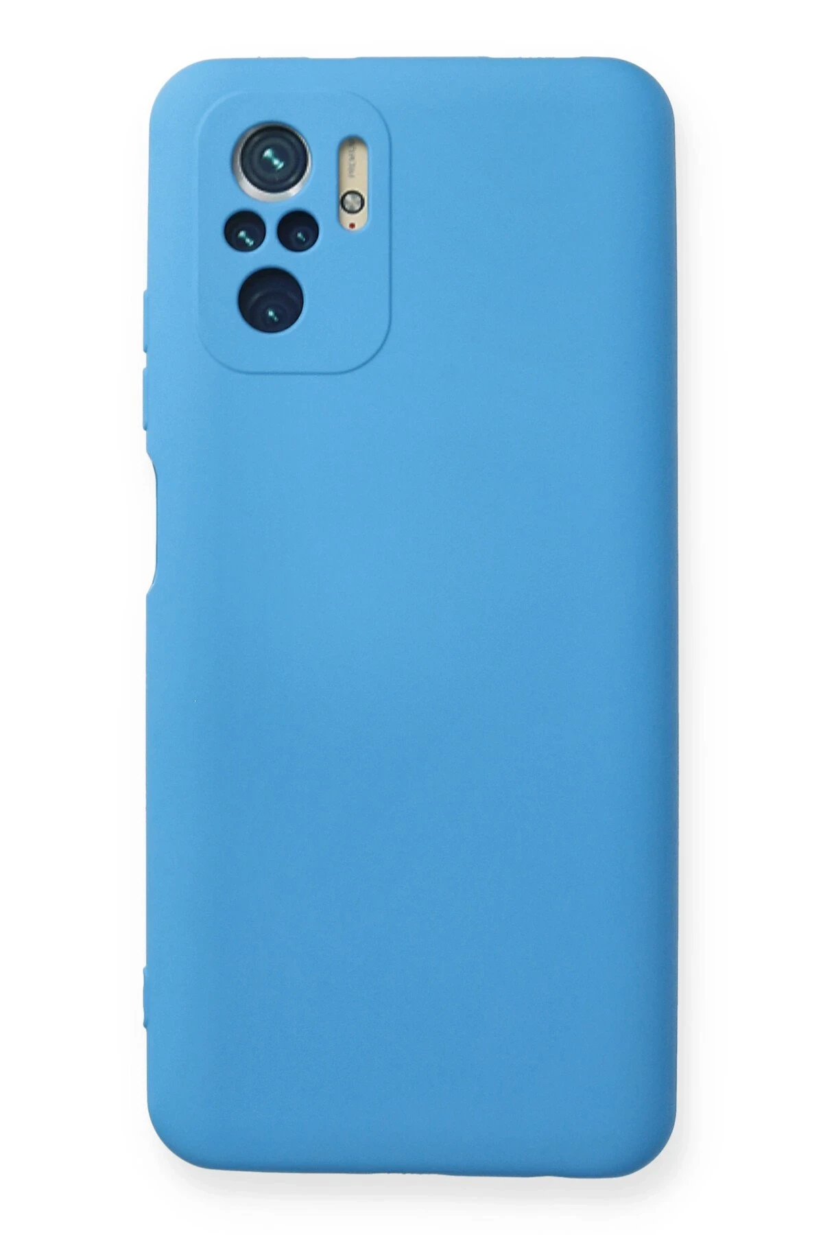 Newface Xiaomi Redmi Note 10 Kılıf Nano içi Kadife Silikon - Mavi