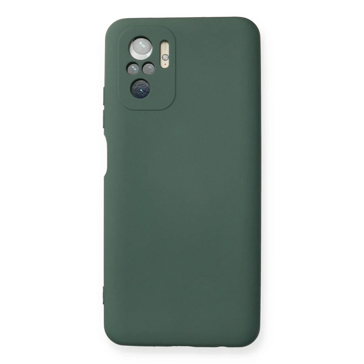 Newface Xiaomi Redmi Note 10 Kılıf Nano içi Kadife Silikon - Koyu Yeşil
