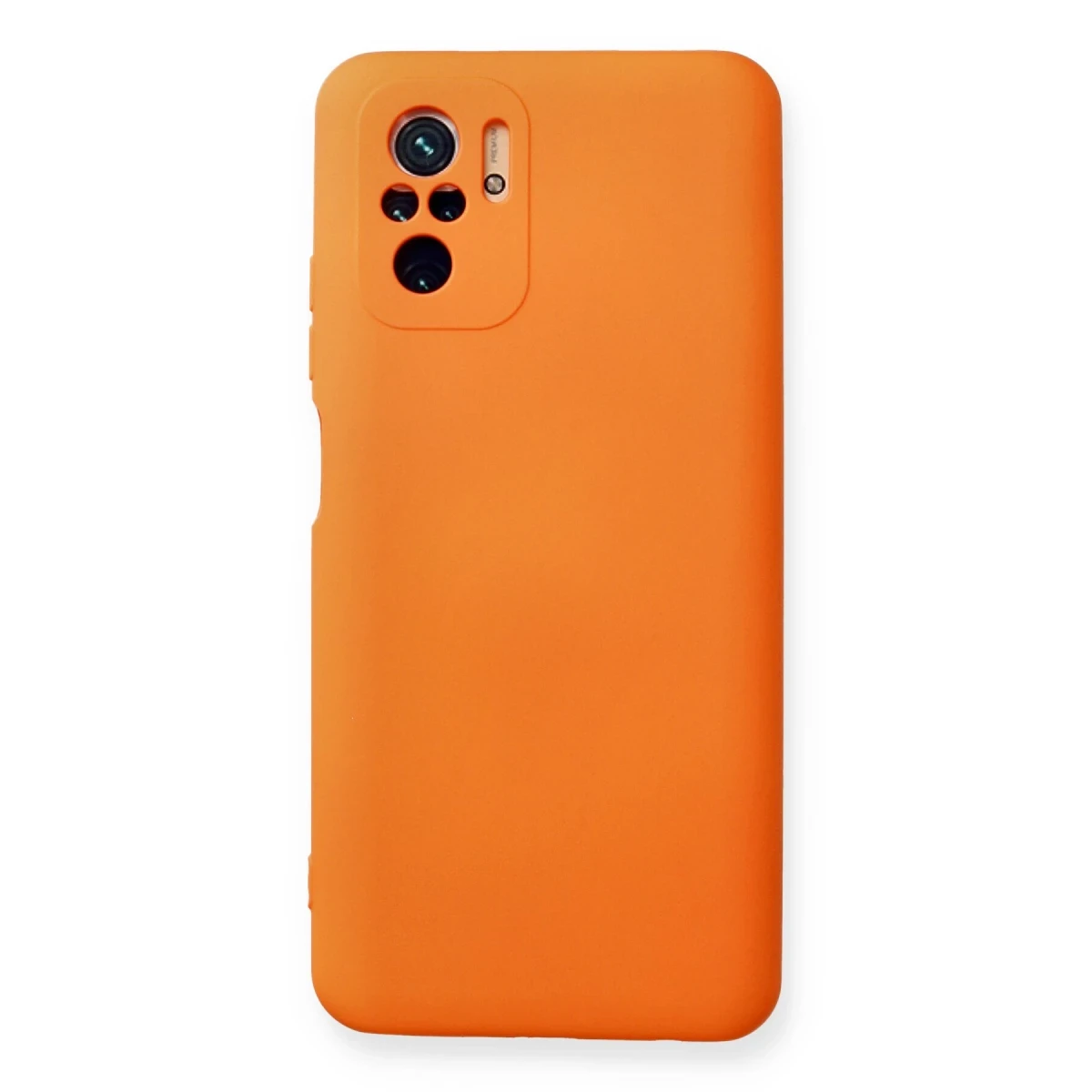 Newface Xiaomi Redmi Note 10 Kılıf Nano içi Kadife Silikon - Turuncu
