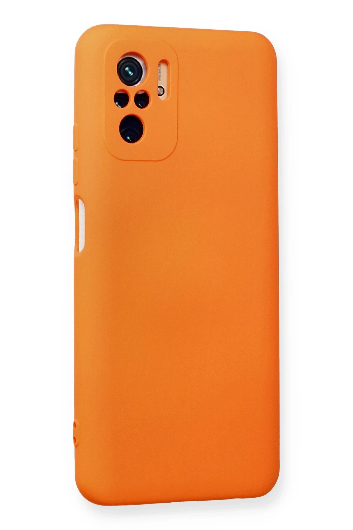 Newface Xiaomi Redmi Note 10 Kılıf Nano içi Kadife Silikon - Turuncu