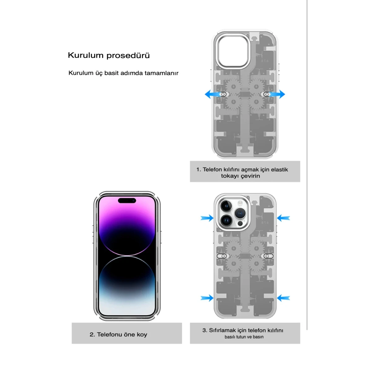 Newface Apple iPhone 14 Pro Max Kılıf Mekanik Bumper Kapak - Siyah — görsel 9