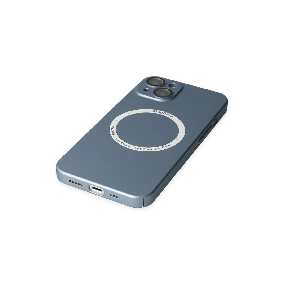 Newface Apple iPhone 14 Plus Kılıf Jack Magneticsafe Lens Silikon - Sierra Blue