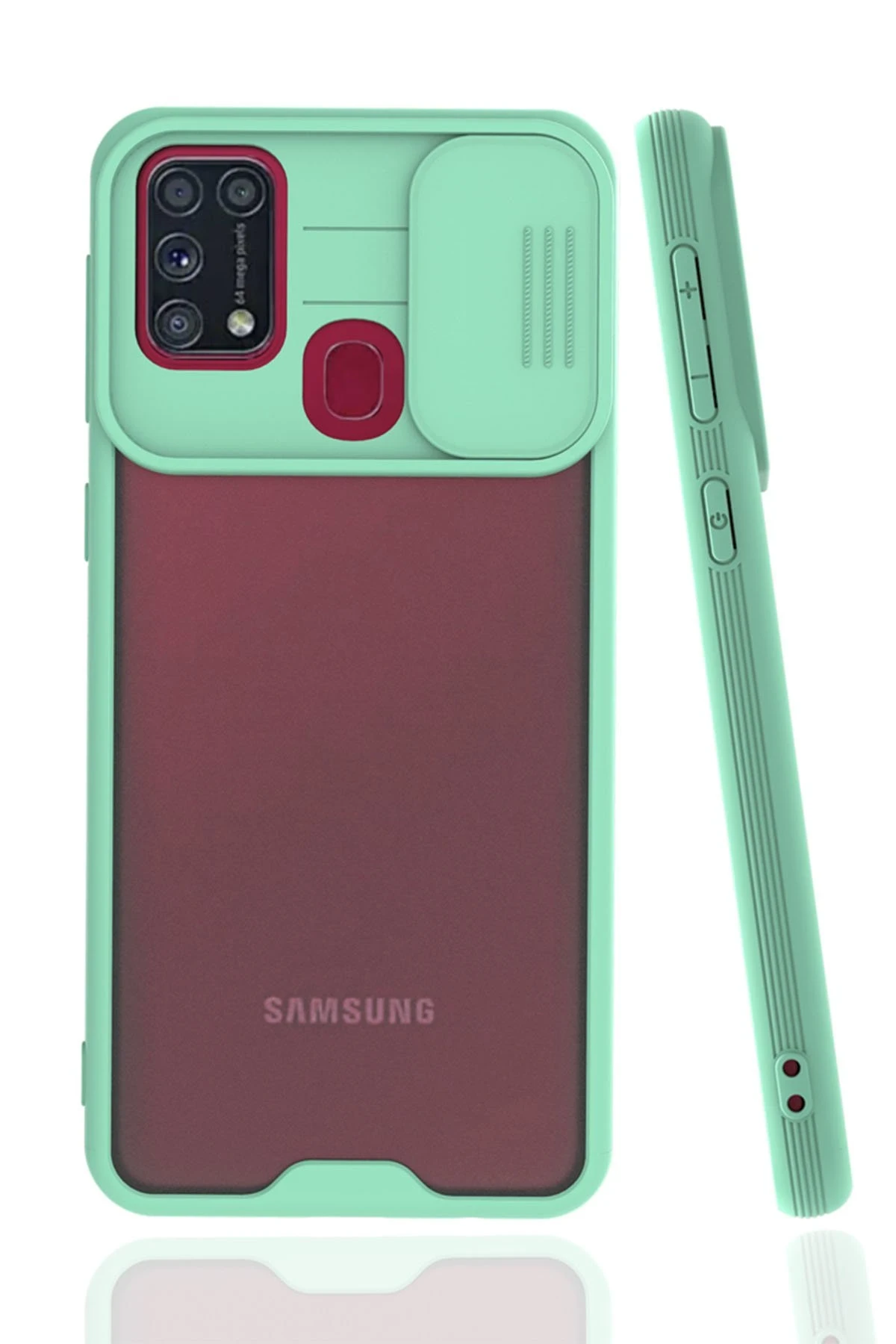 Newface Samsung Galaxy M31 Kılıf Platin Kamera Koruma Silikon - Açık Yeşil