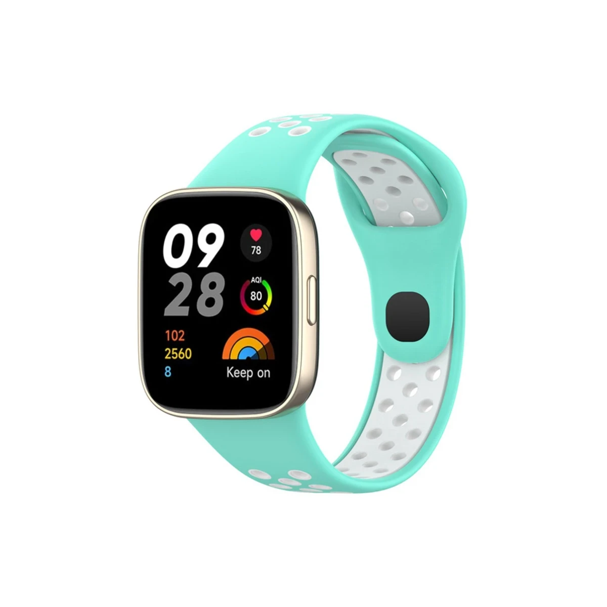 Newface Xiaomi Redmi Watch 3 Spor Delikli Kordon - Turkuaz-Beyaz — görsel 2