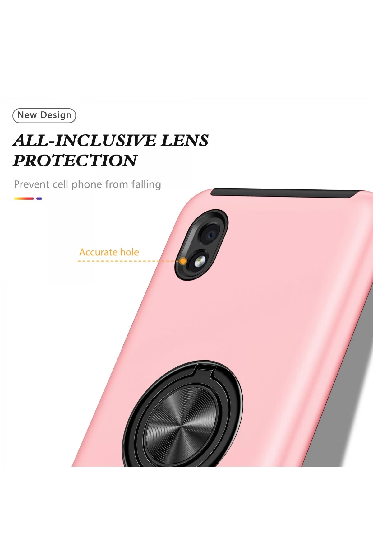 Newface Samsung Galaxy A01 Core Kılıf Elit Yüzüklü Kapak - Pembe