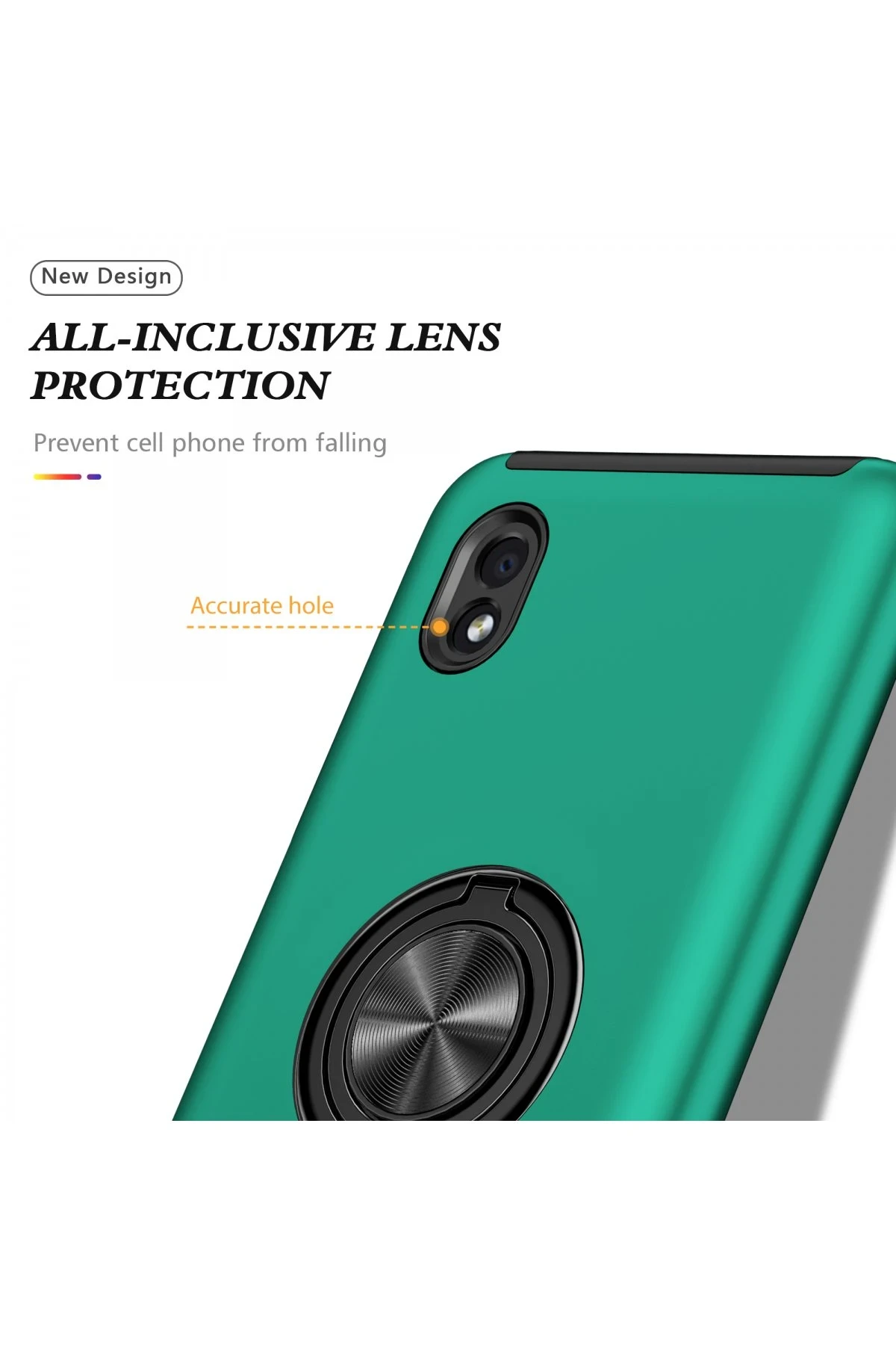 Newface Samsung Galaxy A01 Core Kılıf Elit Yüzüklü Kapak - Yeşil