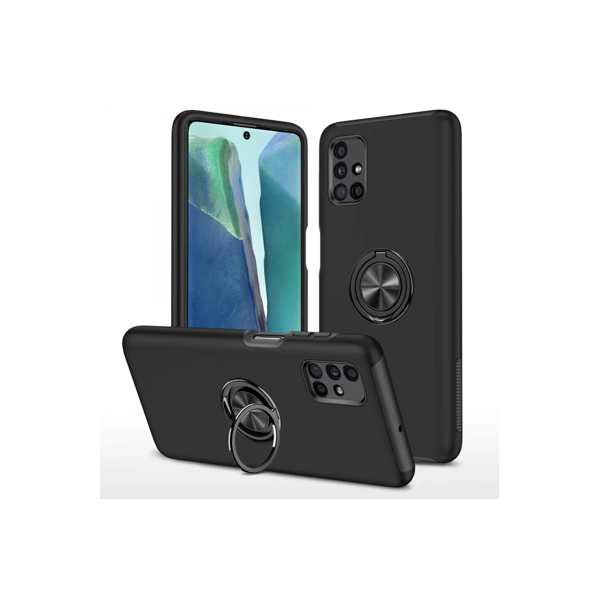 Newface Samsung Galaxy M51 Kılıf Elit Yüzüklü Kapak - Siyah — görsel 6