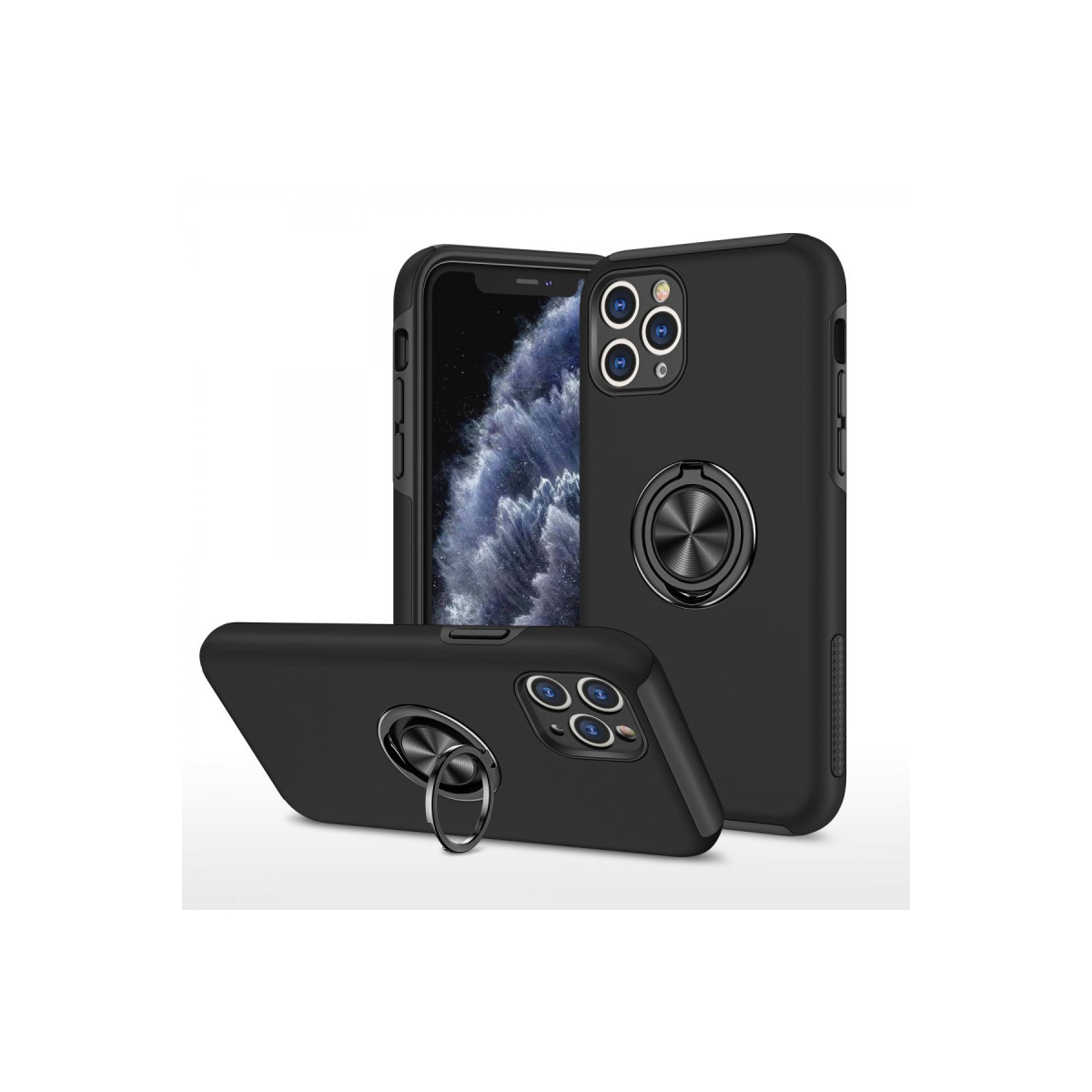 Newface Apple iPhone 11 Pro Max Kılıf Elit Yüzüklü Kapak - Siyah — görsel 11