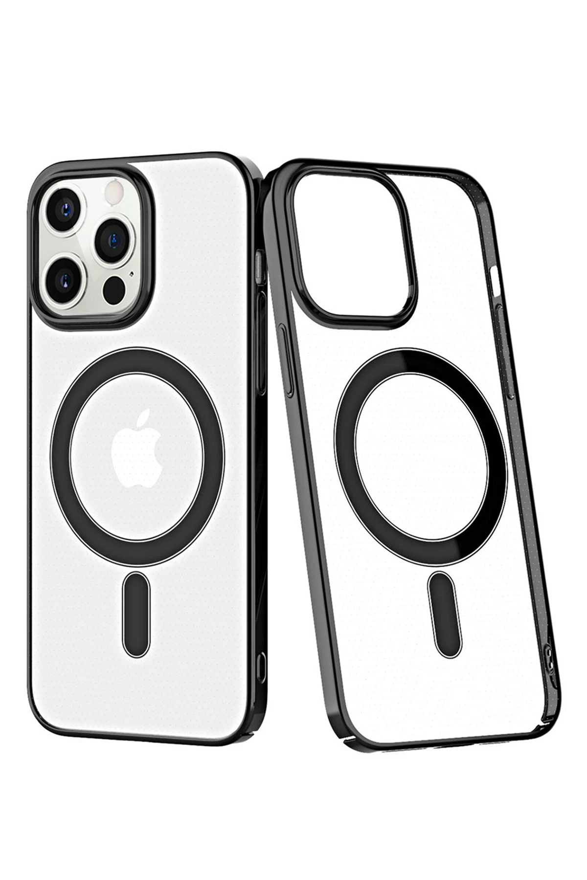 Newface Apple iPhone 12 Pro Max Kılıf Element Magneticsafe Sert Kapak - Siyah