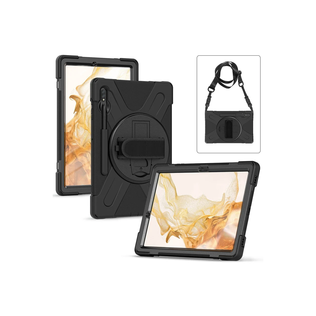 Newface Samsung Galaxy T737 Tab S7 FE 12.4 Kılıf Amazing Tablet Kapak - Siyah — görsel 6