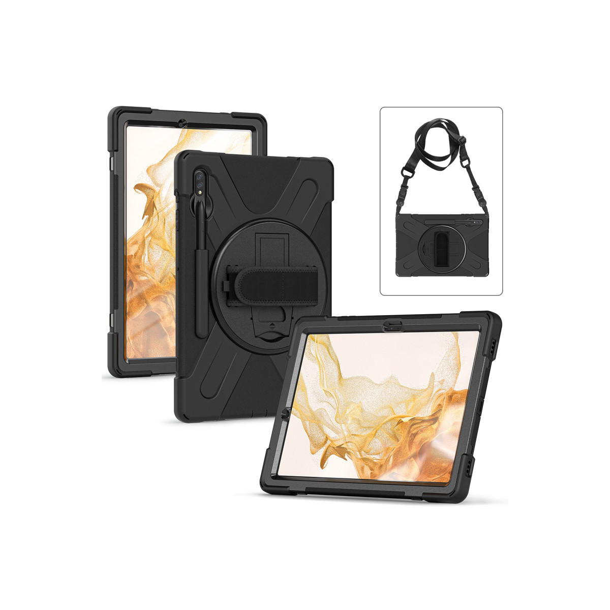 Newface Samsung Galaxy T737 Tab S7 FE 12.4 Kılıf Amazing Tablet Kapak - Siyah — görsel 11