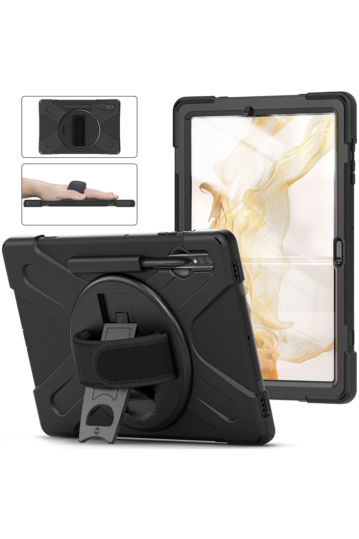 Newface Samsung Galaxy T737 Tab S7 FE 12.4 Kılıf Amazing Tablet Kapak - Siyah — görsel 2