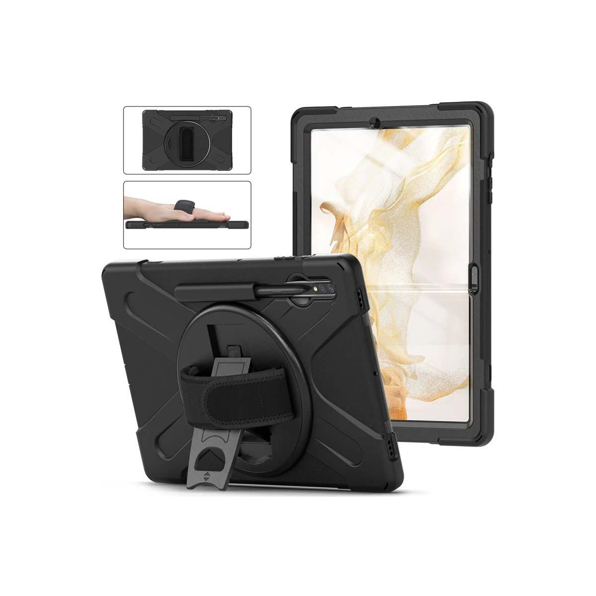 Newface Samsung Galaxy T737 Tab S7 FE 12.4 Kılıf Amazing Tablet Kapak - Siyah — görsel 7