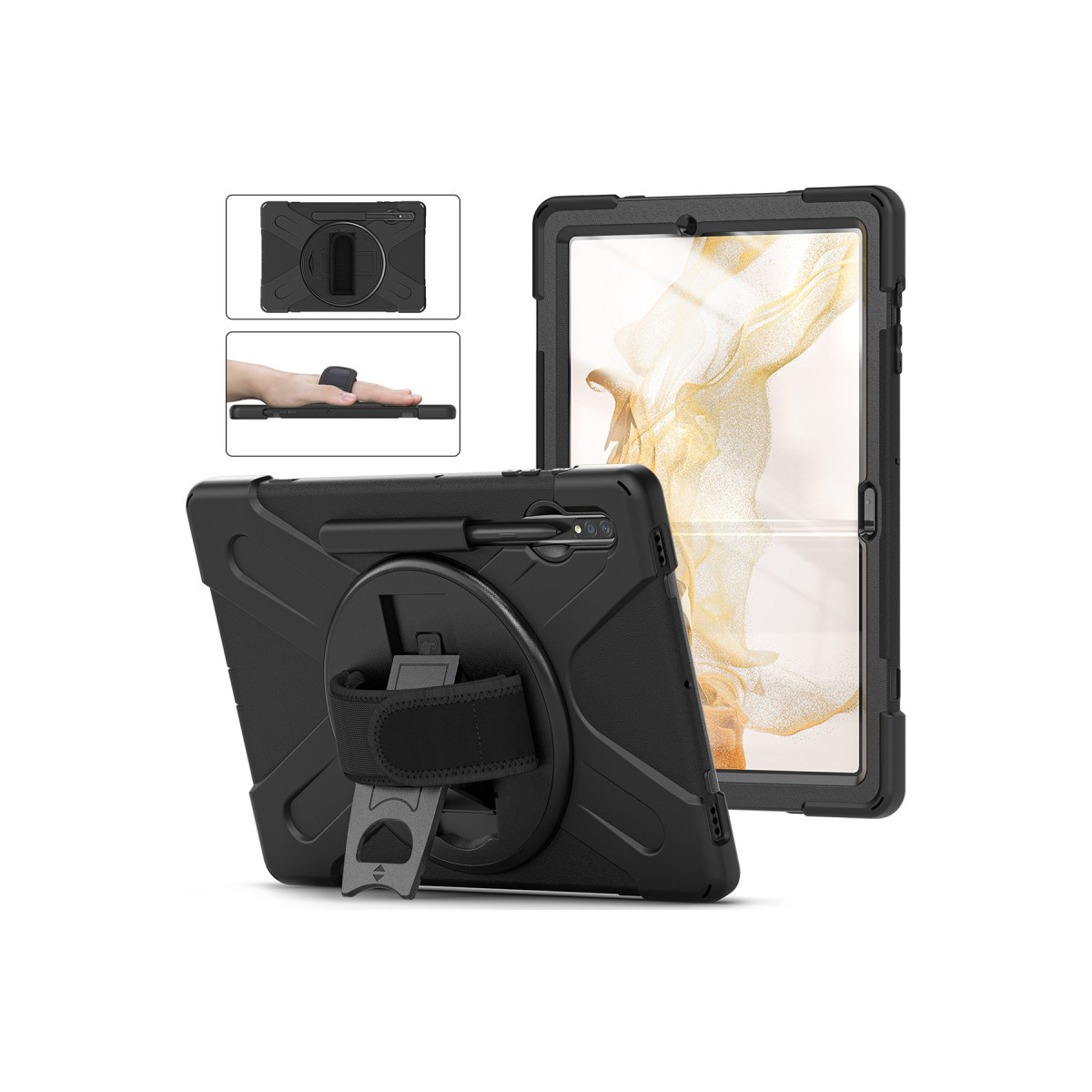 Newface Samsung Galaxy T737 Tab S7 FE 12.4 Kılıf Amazing Tablet Kapak - Siyah — görsel 12
