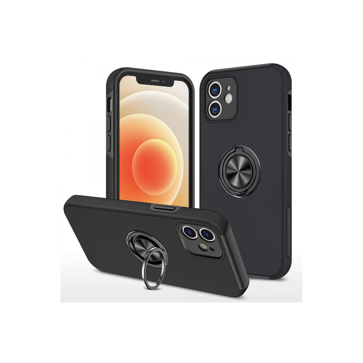 Newface Apple iPhone 12 Kılıf Elit Yüzüklü Kapak - Siyah — görsel 11