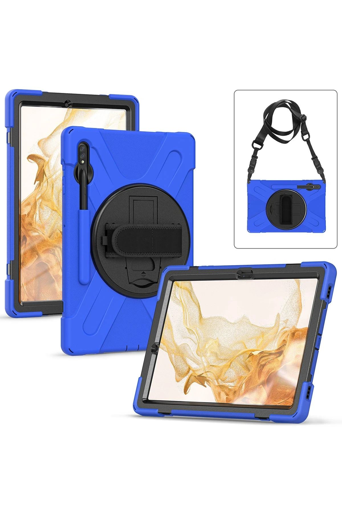 Newface Samsung Galaxy T737 Tab S7 FE 12.4 Kılıf Amazing Tablet Kapak - Mavi