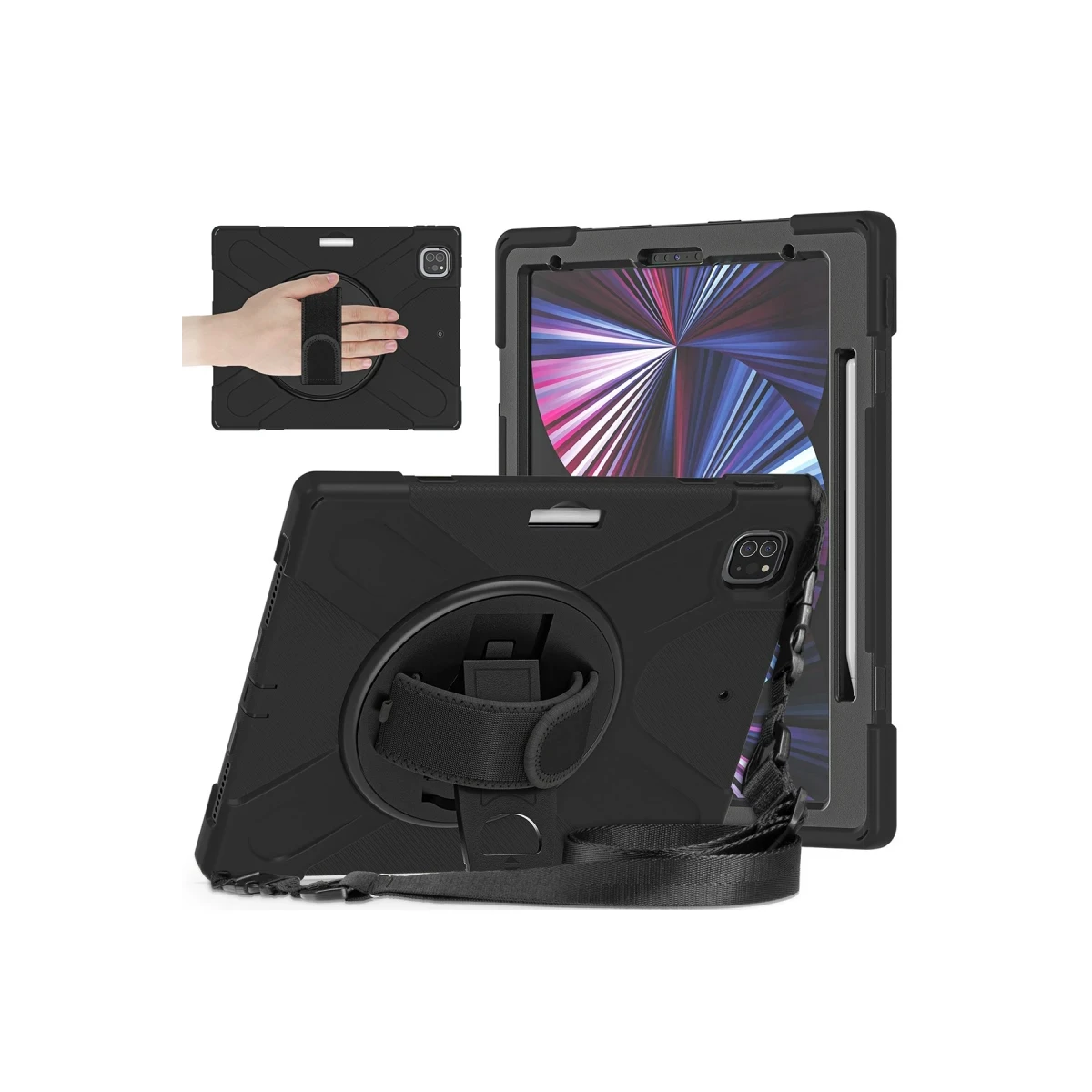 Newface Apple iPad Pro 12.9 (2020) Kılıf Amazing Tablet Kapak - Siyah — görsel 5