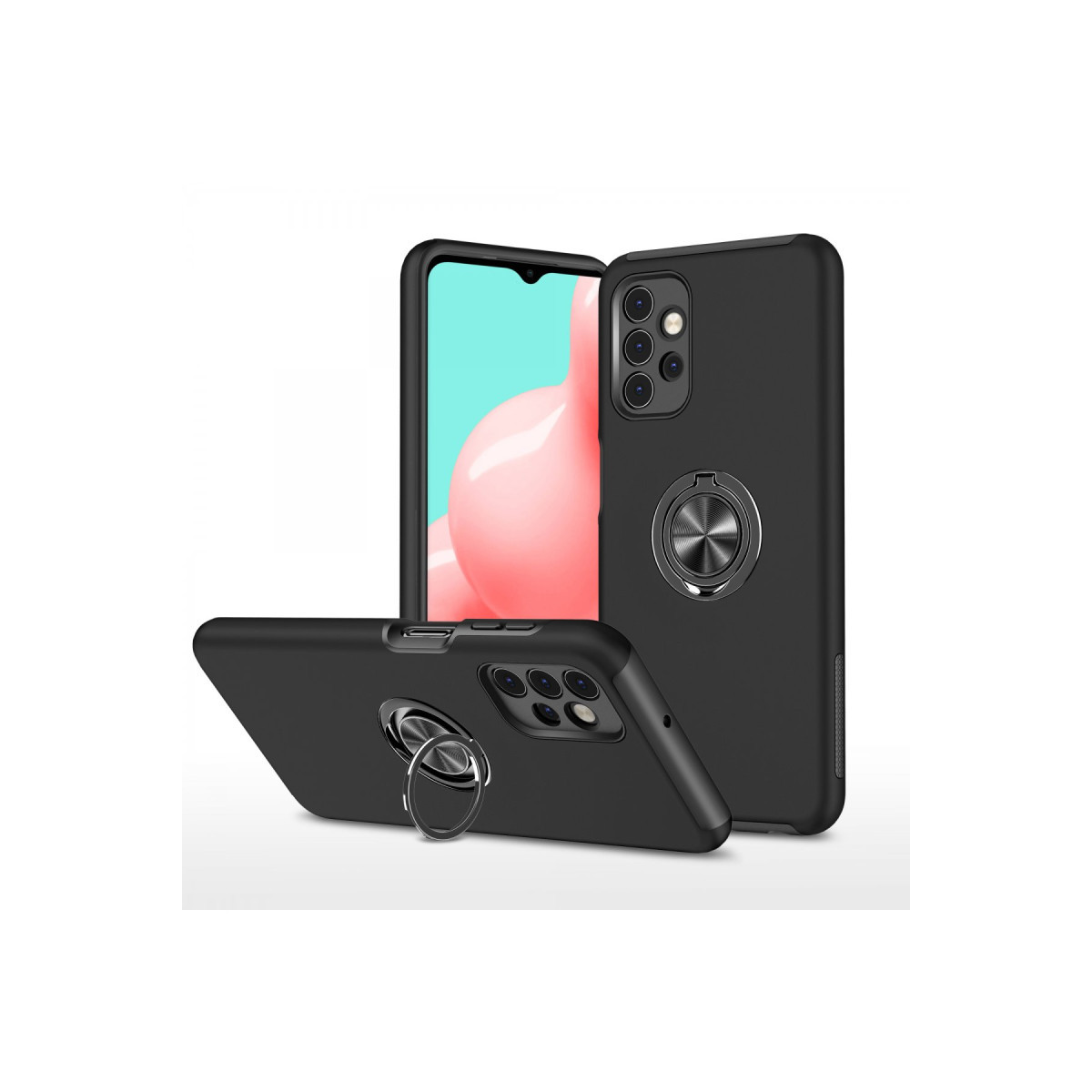Newface Samsung Galaxy A72 Kılıf Elit Yüzüklü Kapak - Siyah — görsel 11
