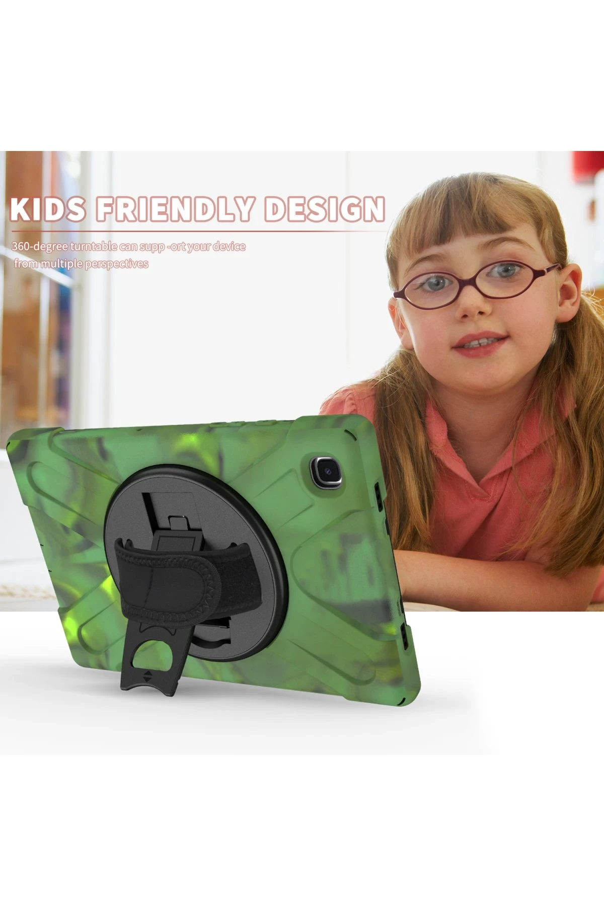 Newface Samsung Galaxy T220 Tab A7 Lite 8.7 Kılıf Amazing Tablet Kapak - Kamuflaj